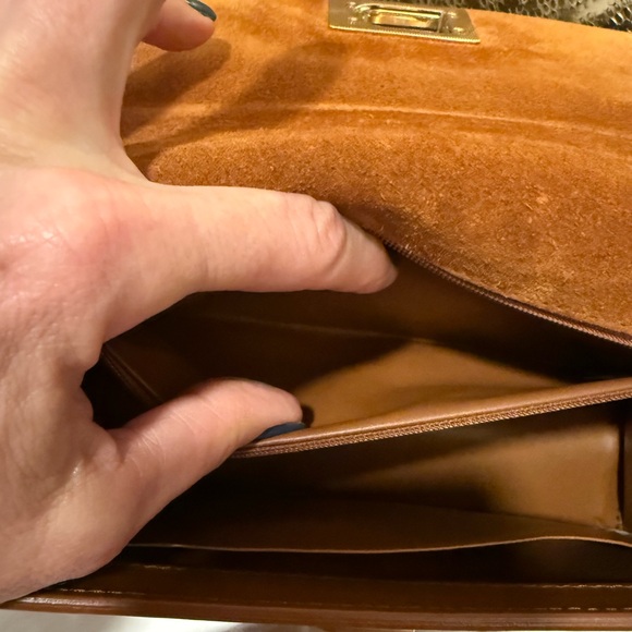 Furla Tan Leather Crossbody Bag with Gold Chain - Picture 7 of 9